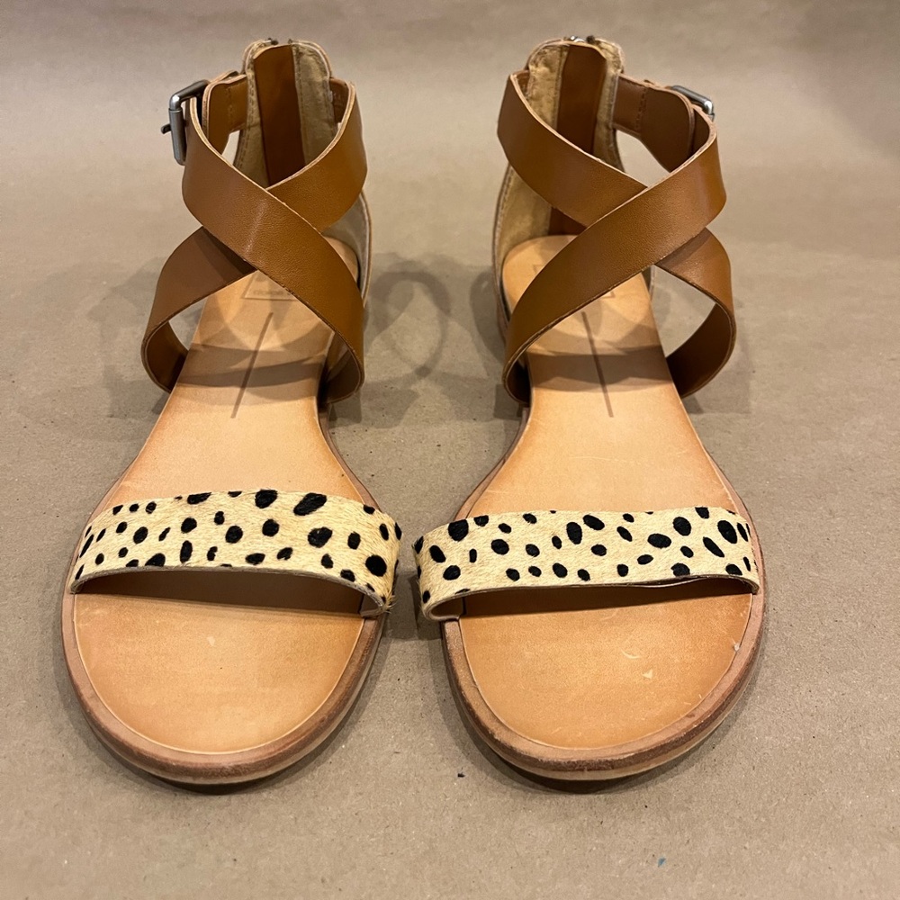 Dolce Vita Sandal - Leather Upper - Leopard and Tan
